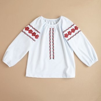 Вышиванка для девочки Ladan 2 - 5 лет Стрейч-кулир Белый VD4