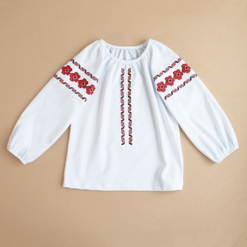 Вышиванка для девочки Ladan 7 - 12 лет Стрейч-кулир Белый VD4