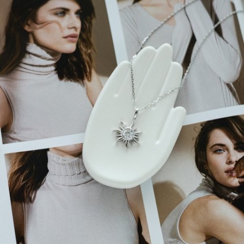 Колье серебряное женское UD Kashtan Солнце с фианитом ВС-673р