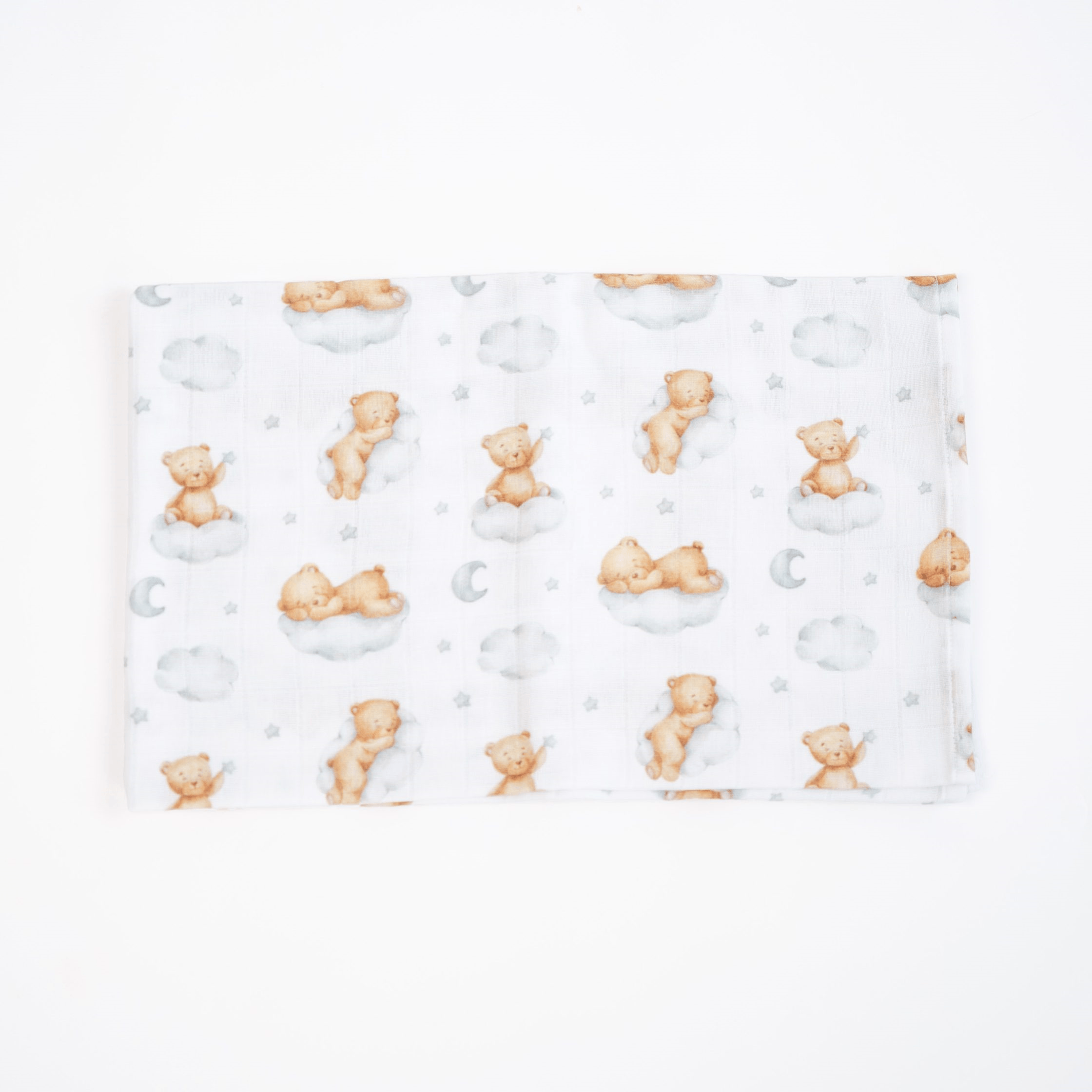 Муслиновая пеленка для детей ELA Textile&Toys Мишки Муслин Белый/Коричневый 100х80 см MD002BR Муслиновая пеленка для детей ELA Textile&Toys Мишки Муслин Белый/Коричневый 100х80 см MD002BR
