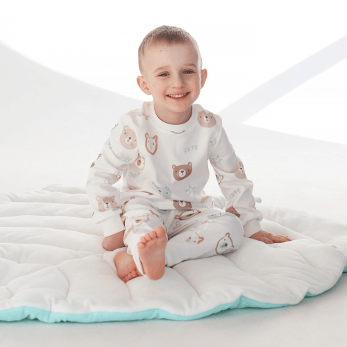 Пижама детская ELA Textile&Toys Мишки 2 - 8 лет Интерлок Белый/Коричневый PJ006BR