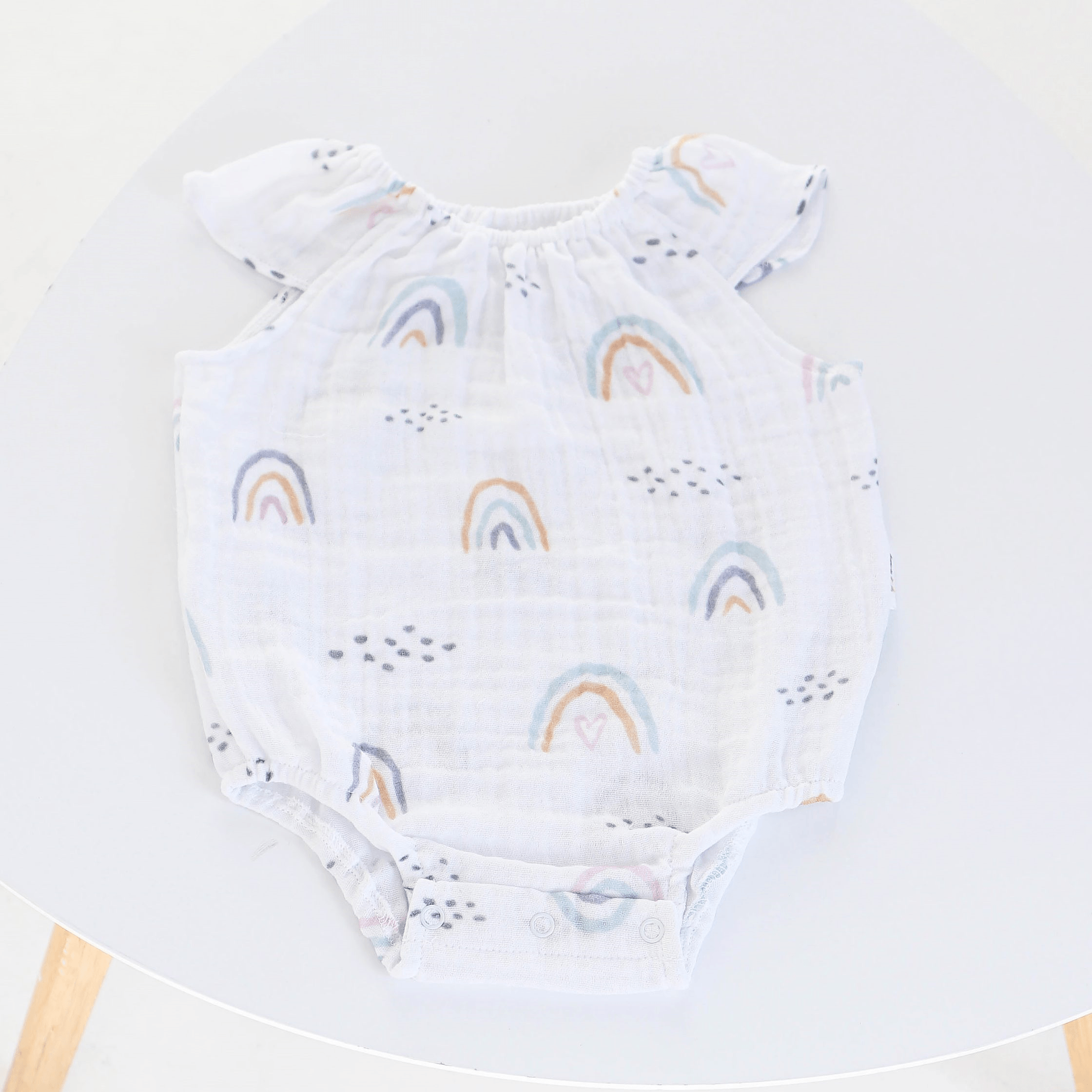 Бодик для новорожденных ELA Textile&Toys Радуга 0 - 24 мес Муслин Белый/Оранжевый BS001RB Бодик для новорожденных ELA Textile&Toys Радуга 0 - 24 мес Муслин Белый/Оранжевый BS001RB