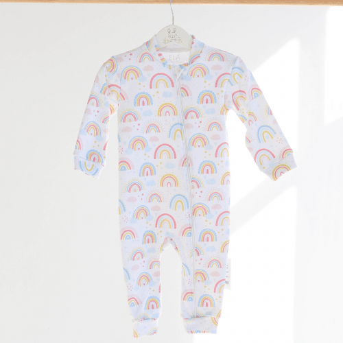 Человечек детский ELA Textile&Toys Радуги 1 - 3 лет Интерлок Белый/Желтый/Розовый RP002RB