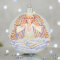 Новогодний шар на елку Santa Shop Янгол на світанку Молочный/Фиолетовый 10 см 4820001180084