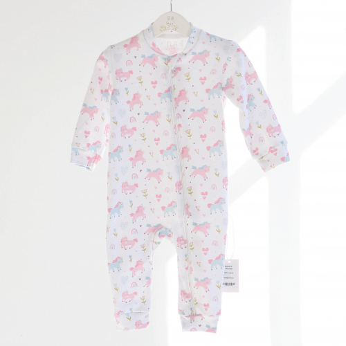 Человечек детский ELA Textile&Toys Единороги 1 - 3 лет Интерлок Белый/Розовый/Голубой RP002PUC