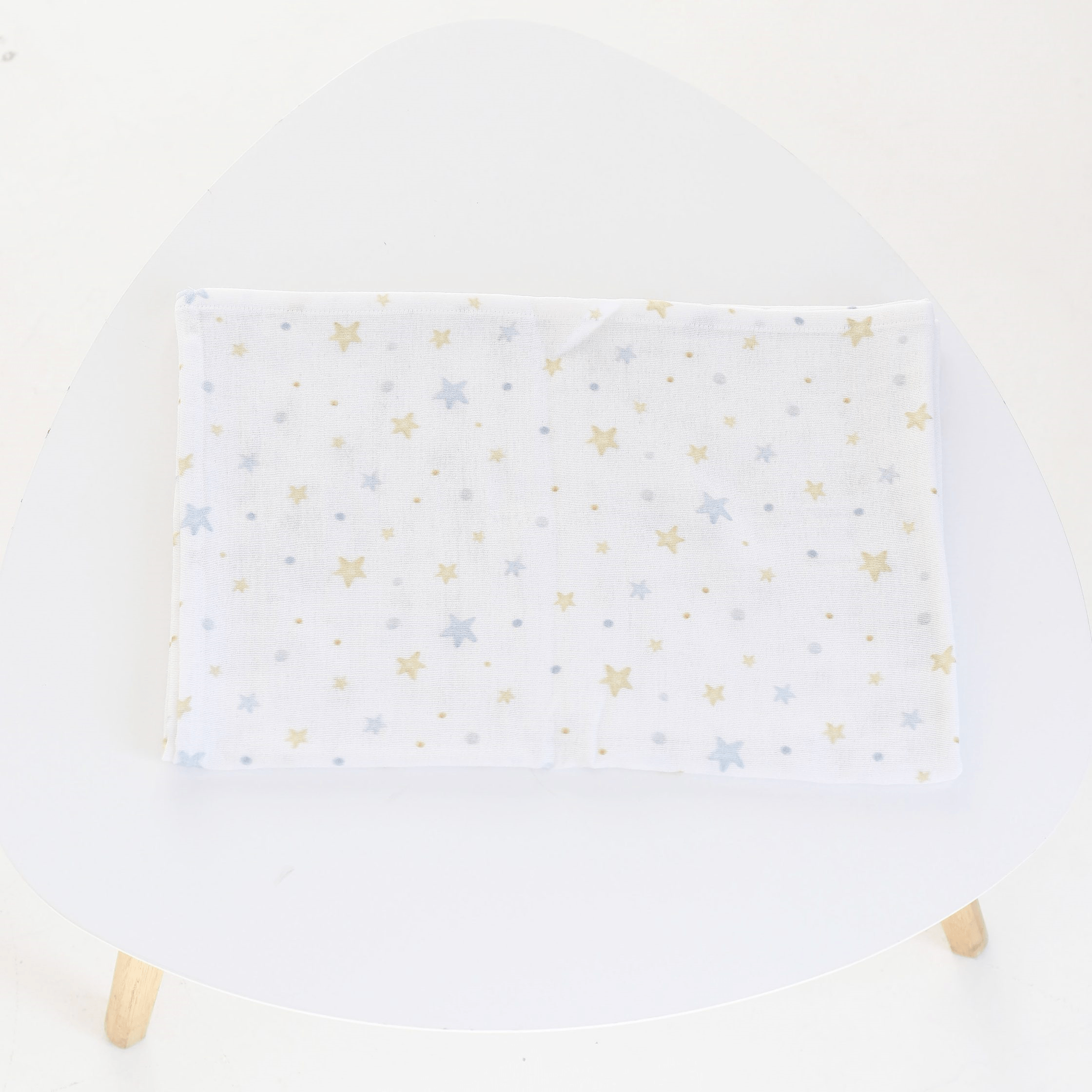 Муслиновая пеленка для детей ELA Textile&Toys Звездочки Муслин Белый/Голубой/Желтый 100х80 см MD002YBS Муслиновая пеленка для детей ELA Textile&Toys Звездочки Муслин Белый/Голубой/Желтый 100х80 см MD002YBS