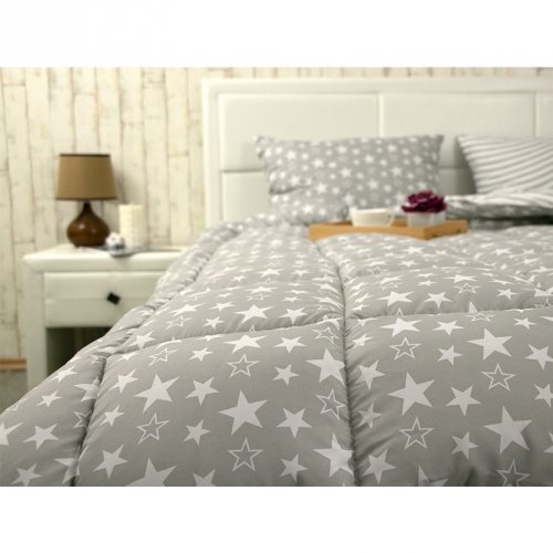 Одеяло зимнее двуспальное Руно Star Plus Серый/Белый 172х205 см 316.52Star_plus