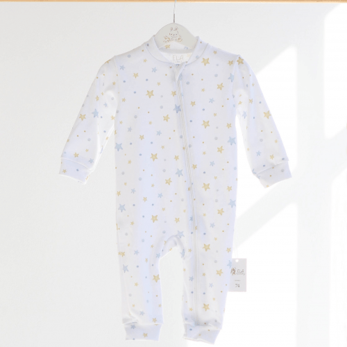 Человечек детский ELA Textile&Toys Звезды 1 - 3 лет Интерлок Белый/Желтый/Голубой RP002SR
