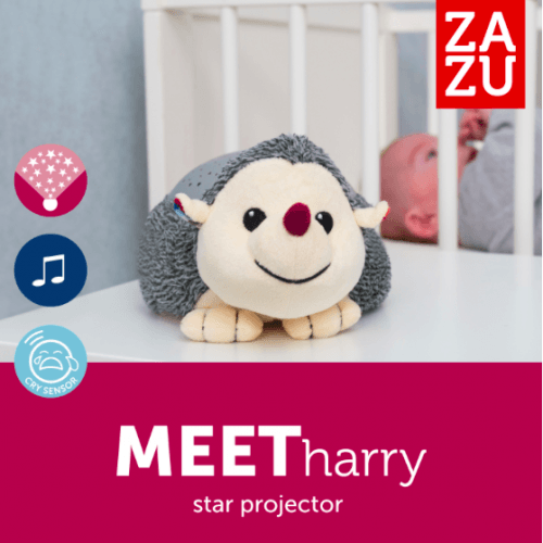 Музыкальный ночник проектор для новорожденных Zazu Harry Ежик ZA-HARRY-01