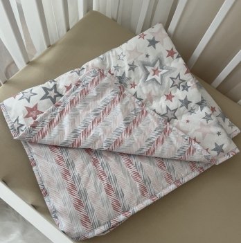 Одеяло для новорожденных демисезонное BetiS Зоряні барви Ранфорс Пудровый 90х105 см 91449356