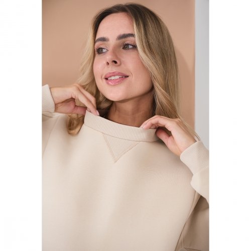 Свитшот для беременных и кормящих с начесом Юла Мама Kloya Бежевый SW-45.011