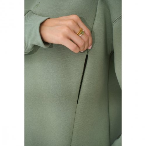 Худи для беременных и кормящих с начесом Юла Мама Angel Оливковый SW-45.021