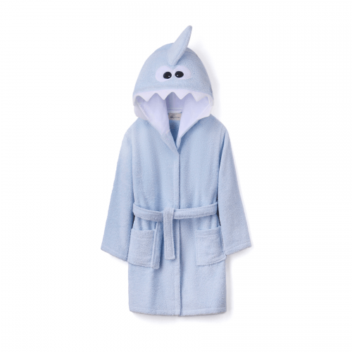 Махровый халат для детей Sasha Baby Shark 7 - 10 лет Махра Голубой 4406/2