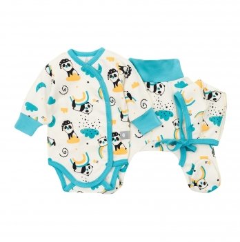 Набор одежды для новорожденных ЛяЛя 0 - 3 мес Футер Бирюзовый К5ФТ018_6-56
