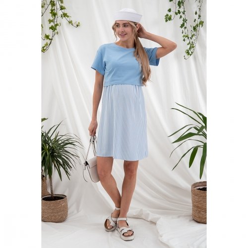 Платье для беременных и кормящих Юла Мама Marine Голубой DR-25.101