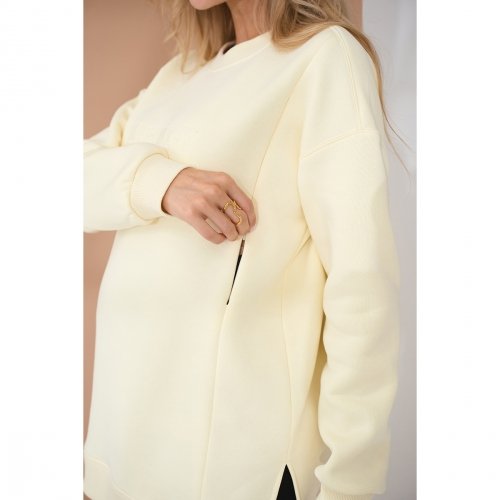 Свитшот для беременных и кормящих с начесом Юла Мама Harmony Светло-желтый TN-45.012