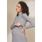 Платье для беременных и кормящих Юла Мама Elma Серый меланж DR-33.042
