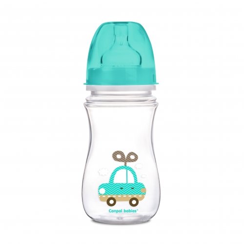 Антиколиковая бутылочка с широким горлышком Canpol babies EasyStart , Цветные зверушки, 240 мл