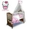 Детское постельное белье и бортики в кроватку Ontario Baby Premium с балдахином Hello Kitty Белый/Розовый ART-0000436