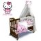 Детское постельное белье и бортики в кроватку Ontario Baby Premium с балдахином Hello Kitty Белый/Розовый ART-0000149