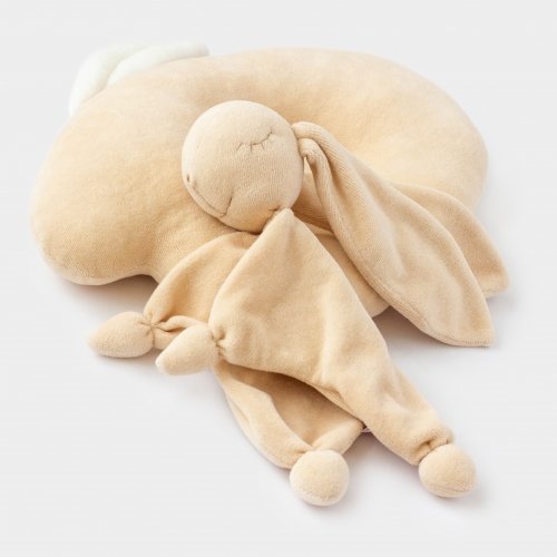 Набор для новорожденного ELA Textile&Toys Подуша и игрушка для сна Зайчик Бежевый KPS001BEIGE