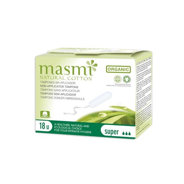 Органические тампоны Masmi, Super без аппликатора, 18 шт. Органические тампоны Masmi, Super без аппликатора, 18 шт.