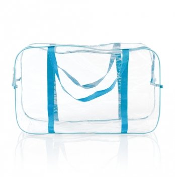 Прозрачная сумка в роддом XL Сумочка 55х34х18 см Голубой 3xl2