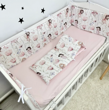 Бортики в кроватку Oh My Kids Феечки Ранфорс Розовый БЗ-096-Х