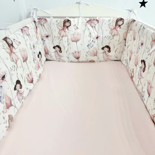 Бортики в кроватку Oh My Kids Феечки Ранфорс Розовый БЗ-096-Х