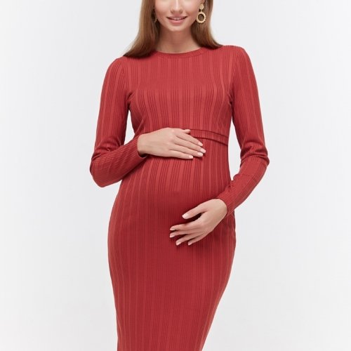 Платье для беременных и кормящих Юла мама Gwen DR-39.012 терракотовый