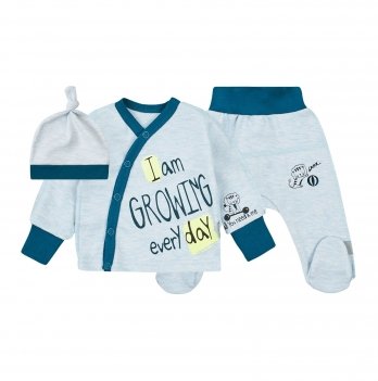 Набор одежды для новорожденных ЛяЛя 0 - 3 мес Интерлок Голубой К1ІН005_2-204