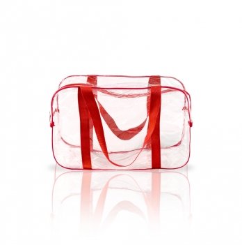 Прозрачная сумка в роддом M Сумочка 40х20х25 см Красный 2m9