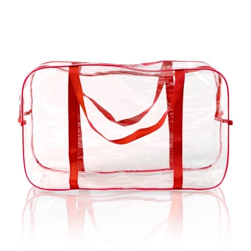 Прозрачная сумка в роддом XL Сумочка 55х34х18 см Красный 3xl9