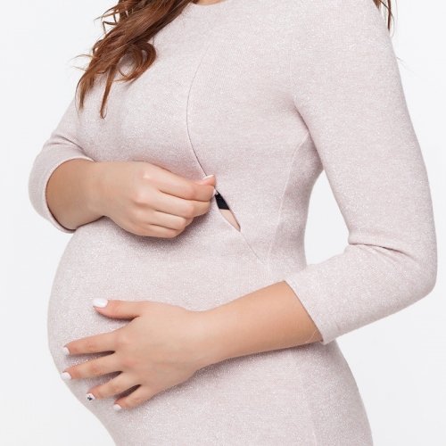 Вечернее платье для беременных и кормящих мам Юла мама Elyn Бежевый DR-49.232