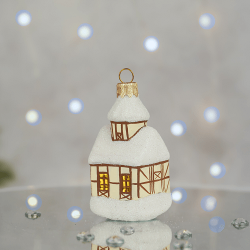 Елочная игрушка Santa Shop Зимовий палац Белый 8 см 4820001180152
