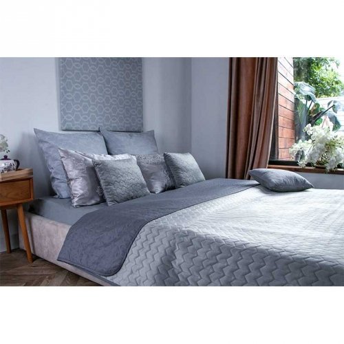 Покрывало на кровать Руно VeLour Grey 150х220 см Серый 360.55_Grey