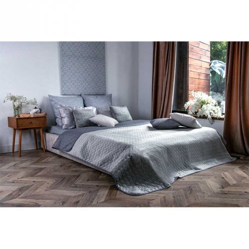 Покрывало на кровать Руно VeLour Grey 220х240 см Серый 330.55_Grey