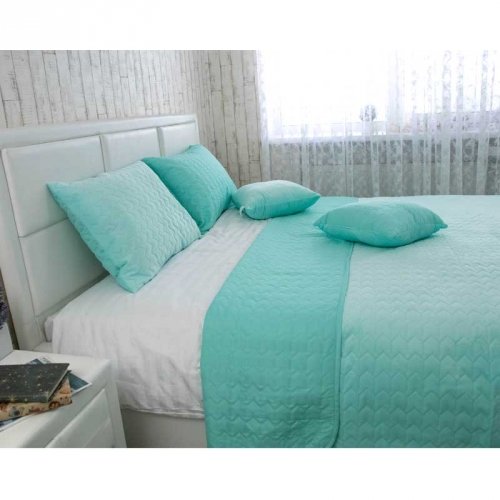 Покрывало на кровать Руно VeLour Tiffany 220х240 Мятный 330.55_Tiffany