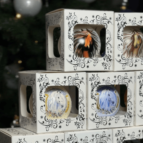 Новогодний шар на елку Santa Shop Символ года 2026 Сніжний кінь Голубой 8,5 см 4820001234060