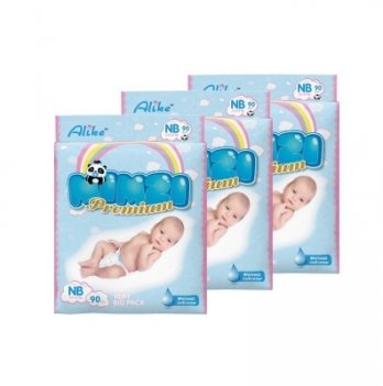 Детские подгузники MIMZI 3 упаковки 2,5-5,5 кг размер NB 90 шт MDNB1