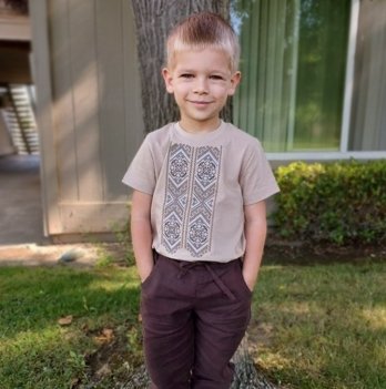 Детская футболка с вышивкой Ladan 2 - 12 лет Кулир Кофейный DJ4