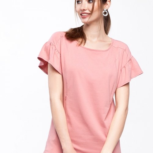 Блуза для беременных и кормящих Юла мама Rowena Розовый BL-20.052