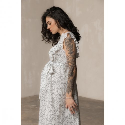 Платье для беременных и кормящих Юла Мама Freya Молочный DR-23.021