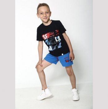 Летние шорты для мальчика Модный карапуз Крабик Синий 3-6 лет 03-01109-0