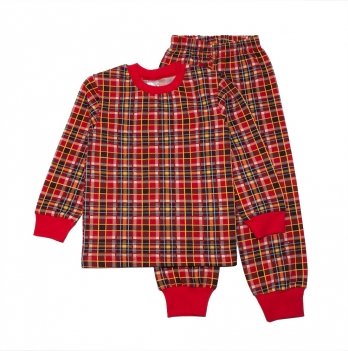 Детская пижама для мальчика Interkids Клетка Красный 3,5-7 лет 3493