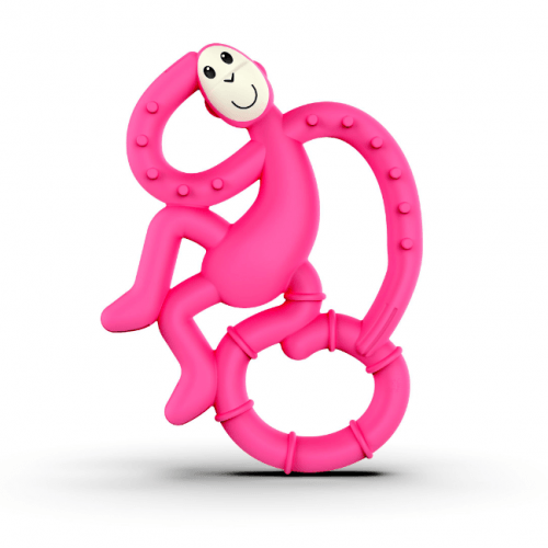 Игрушка-прорезыватель Matchistick Monkey Танцующая обезьянка, 10 см, розовая