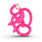 Игрушка-прорезыватель Matchistick Monkey Танцующая обезьянка, 14 см, розовая