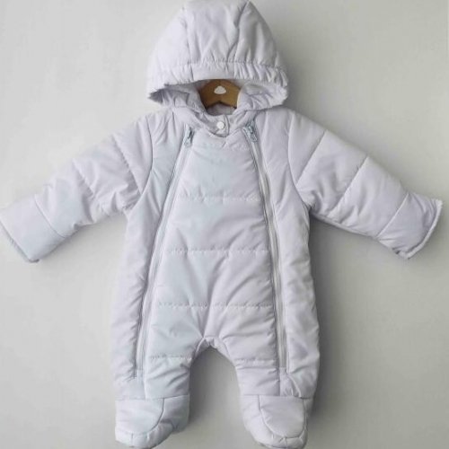 Зимний комбинезон для новорожденных ЛяЛя 1 - 6 мес Плащевка Белый 8ПЛ084_3-12