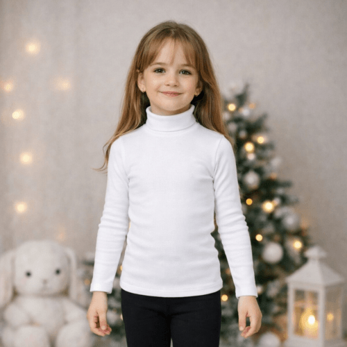 Водолазка детская ЛяЛя 5 - 12 лет Рибана Белый 3ЛС128_2-16