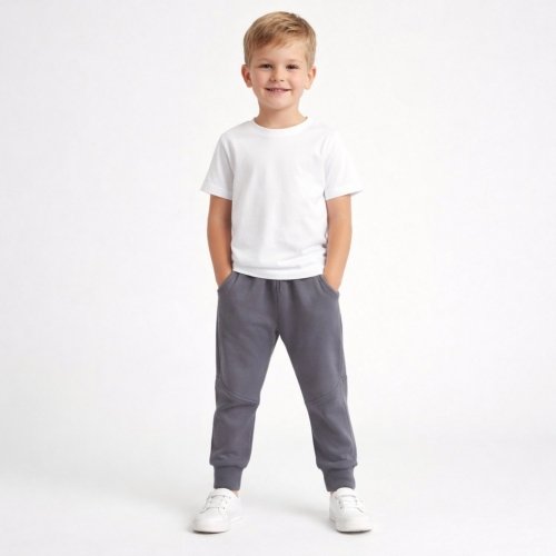 Штаны для мальчика ЛяЛя 6 - 8 лет Двунитка Темно-серый 10ДВ127_5-30